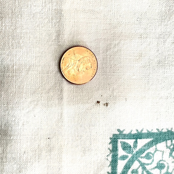 Vintage Aqua Red Printed Floral Cotton Tablecloth Six Napkins Set READ PLEASE - Picture 13 of 15